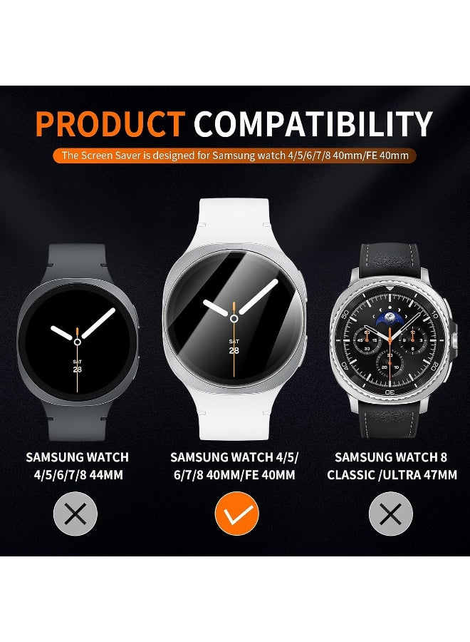 Diruite 4-Pack Screen Protector for Samsung Galaxy Watch 7/6/5/4/FE - Tempered Glass for 37mm Devices - Image 2